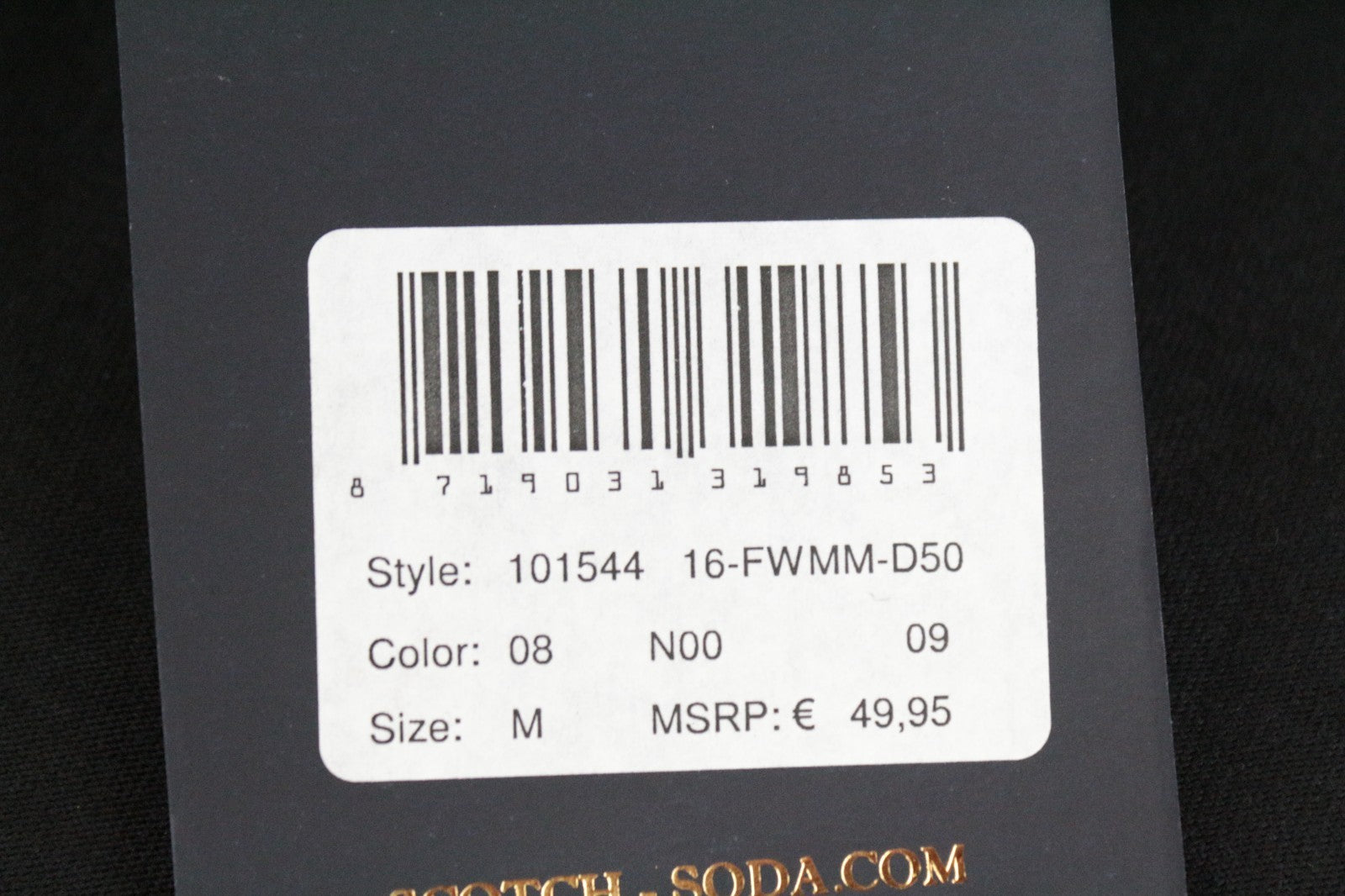 SCOTCH & SODA Ams Couture Men T-Shirt M Black Pure Cotton Long Sleeved Basic
