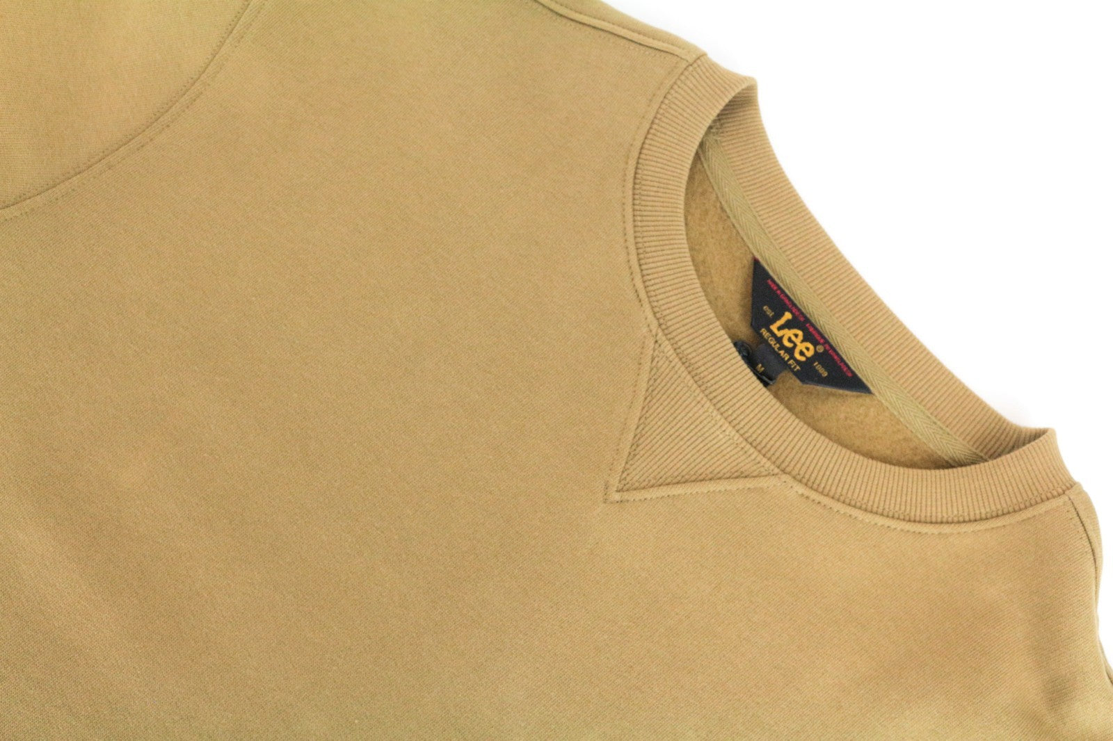 LEE Men Sweatshirt M Khaki Green Pure Cotton Long Sleeved Pull On Casual