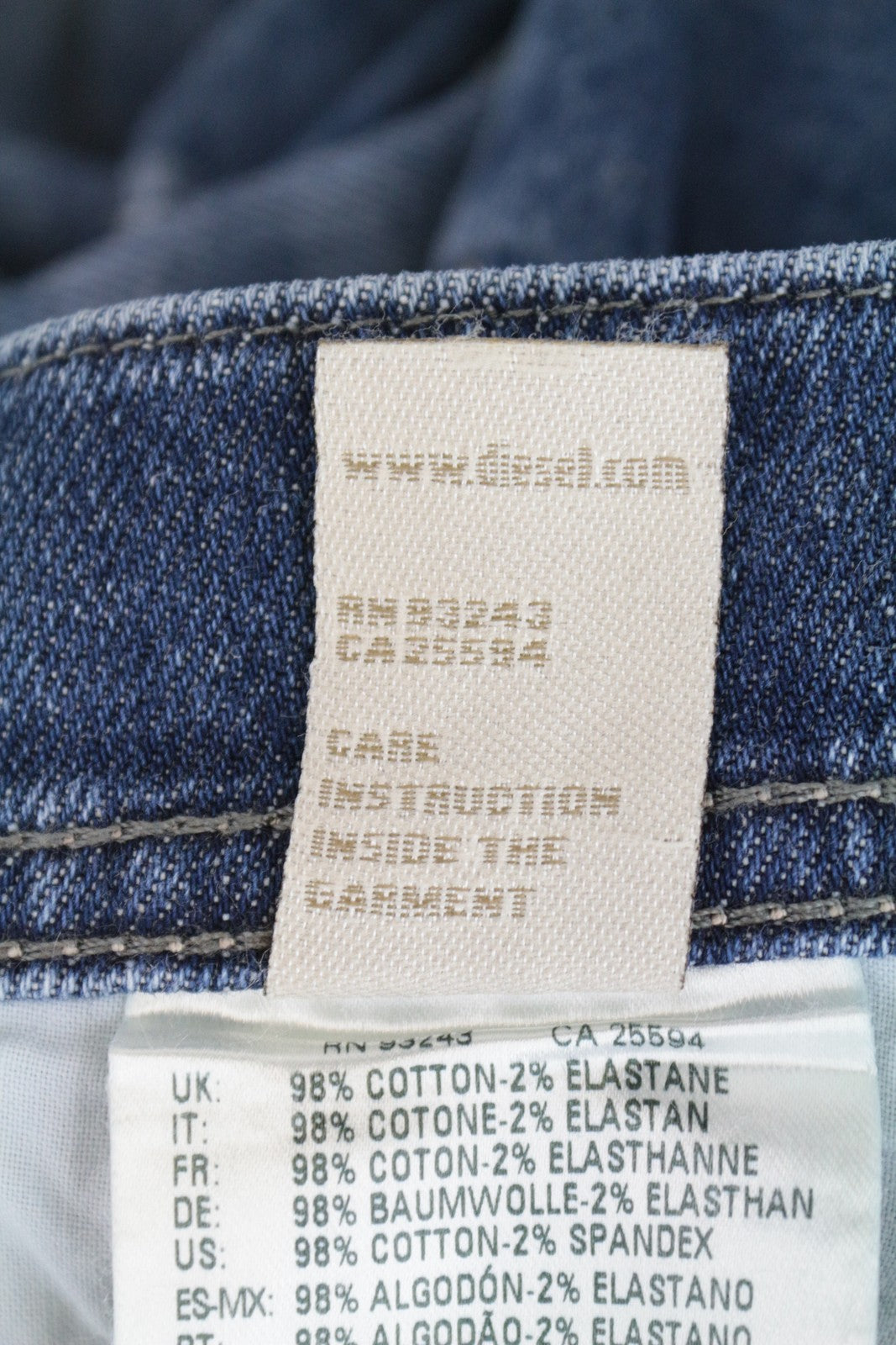 DIESEL Tepphar 0842H Men Jeans W33/L32 Slim Carrot Washed Blue Cotton Stretch