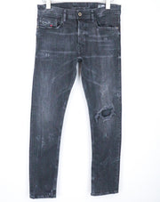 DIESEL Tepphar 069DV Men Jeans W28/L30 Slim Carrot Blue Cotton Stretch Ripped