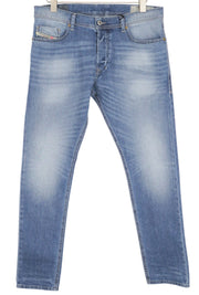 DIESEL Tepphar 0842H Men Jeans W33/L32 Slim Carrot Fit Blue Cotton Stretch