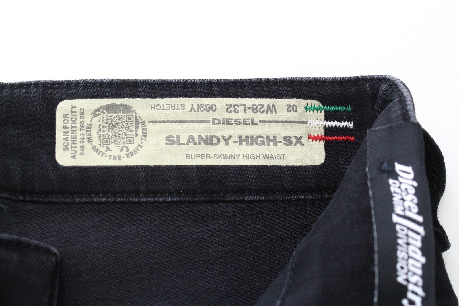 DIESEL Slandy-High-SX 069IY Women Jeans W28/L32 Super Skinny Navy Faded Stretch
