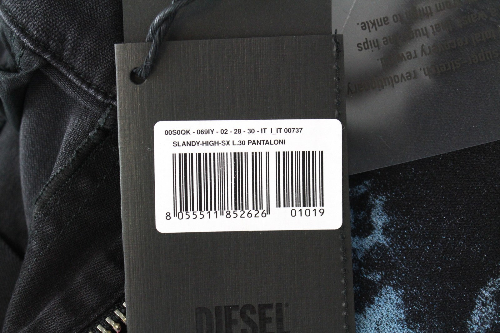 DIESEL Slandy-High-SX 069IY Women Jeans W28/L30 Super Skinny Blue Red Washed