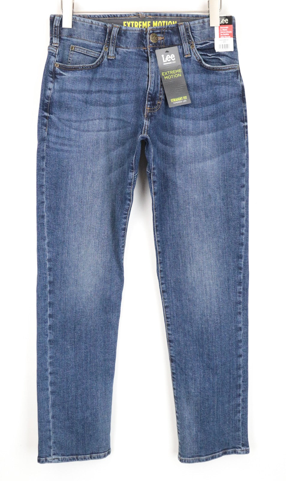 LEE Maddox Men Jeans W30/L32 Straight Tapered Fit Cotton Stretch Washed Blue