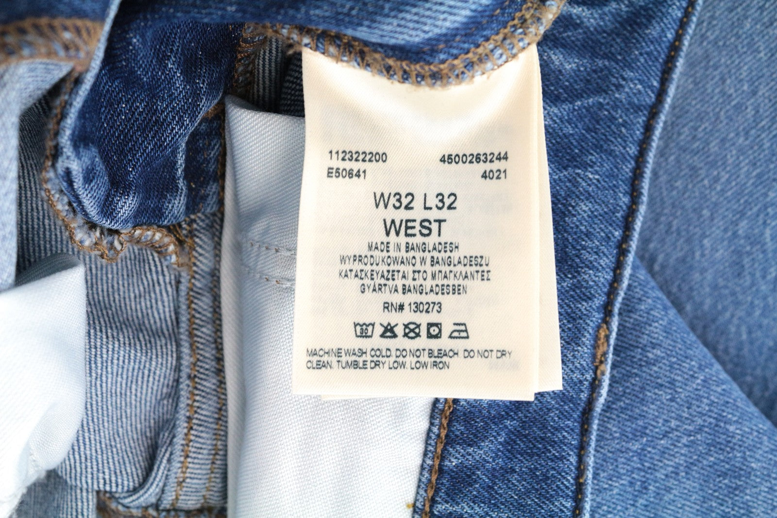 LEE West Men Jeans W32/L32 Relaxed Fit Washed Blue Cotton Stretch Denim
