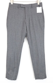 SANDRO Men Trousers 36 W30 Grey Pure Wool Pleated Front Classic Formal