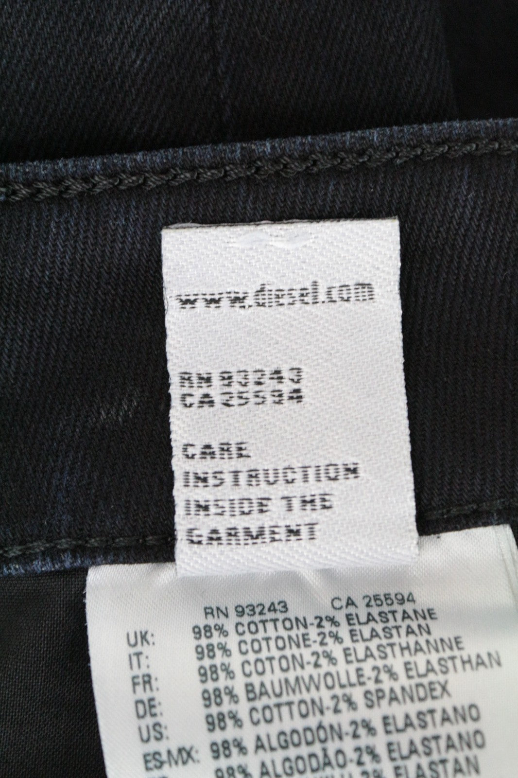 DIESEL Aryel 0679R Women Jeans W25/L30 Straight Fit Dark Blue Cotton Stretch