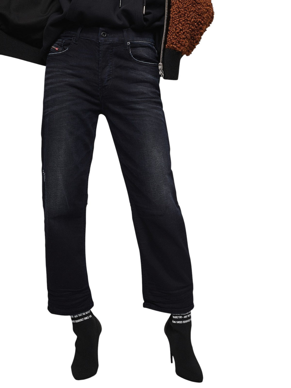DIESEL Aryel 0679R Women Jeans W26/L32 Straight Navy Blue Cotton Stretch