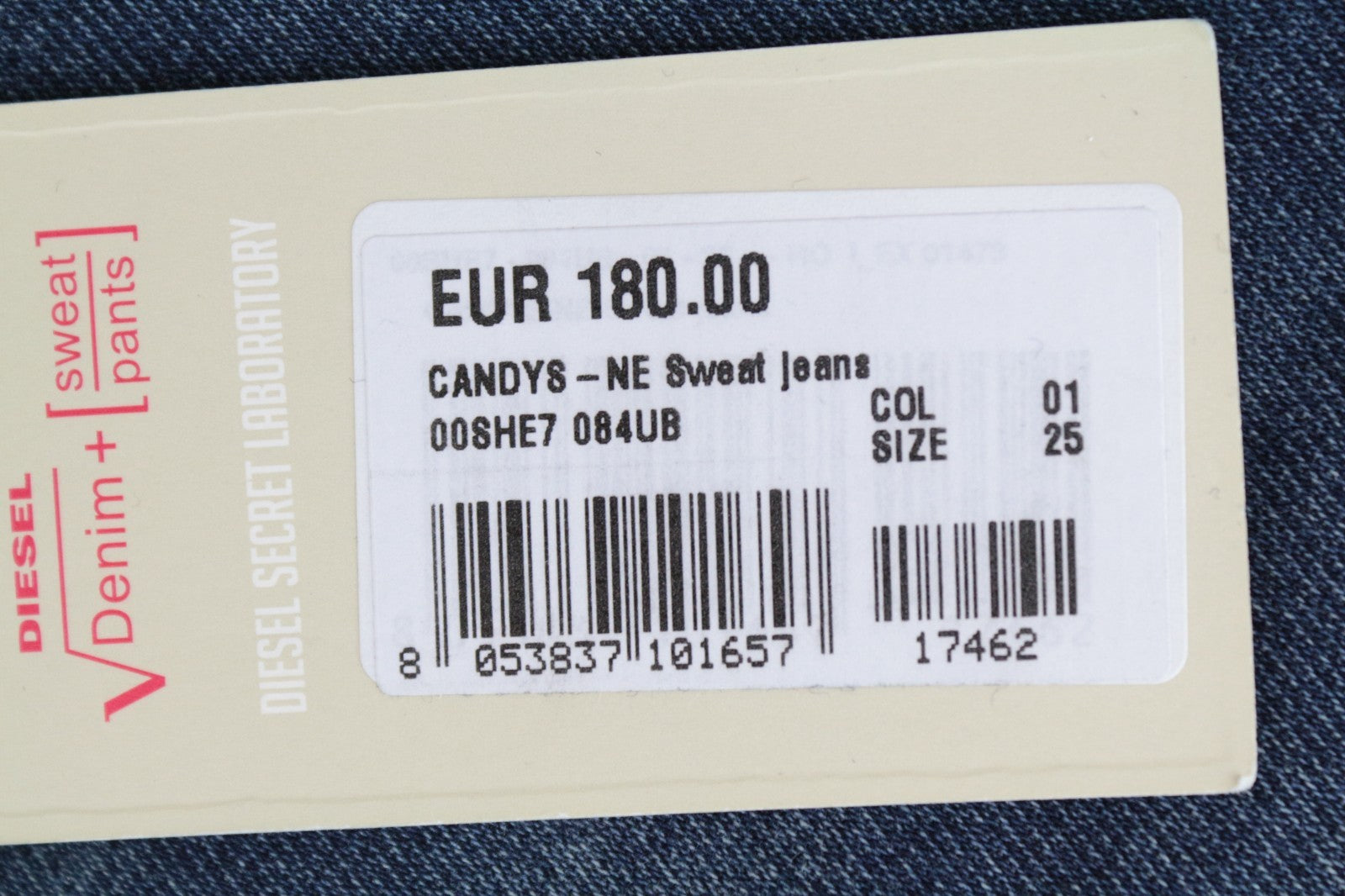 DIESEL Candys-Ne 084UB Women Jeans W25 Sweat Jogg Boyfriend Blue Cotton Stretch