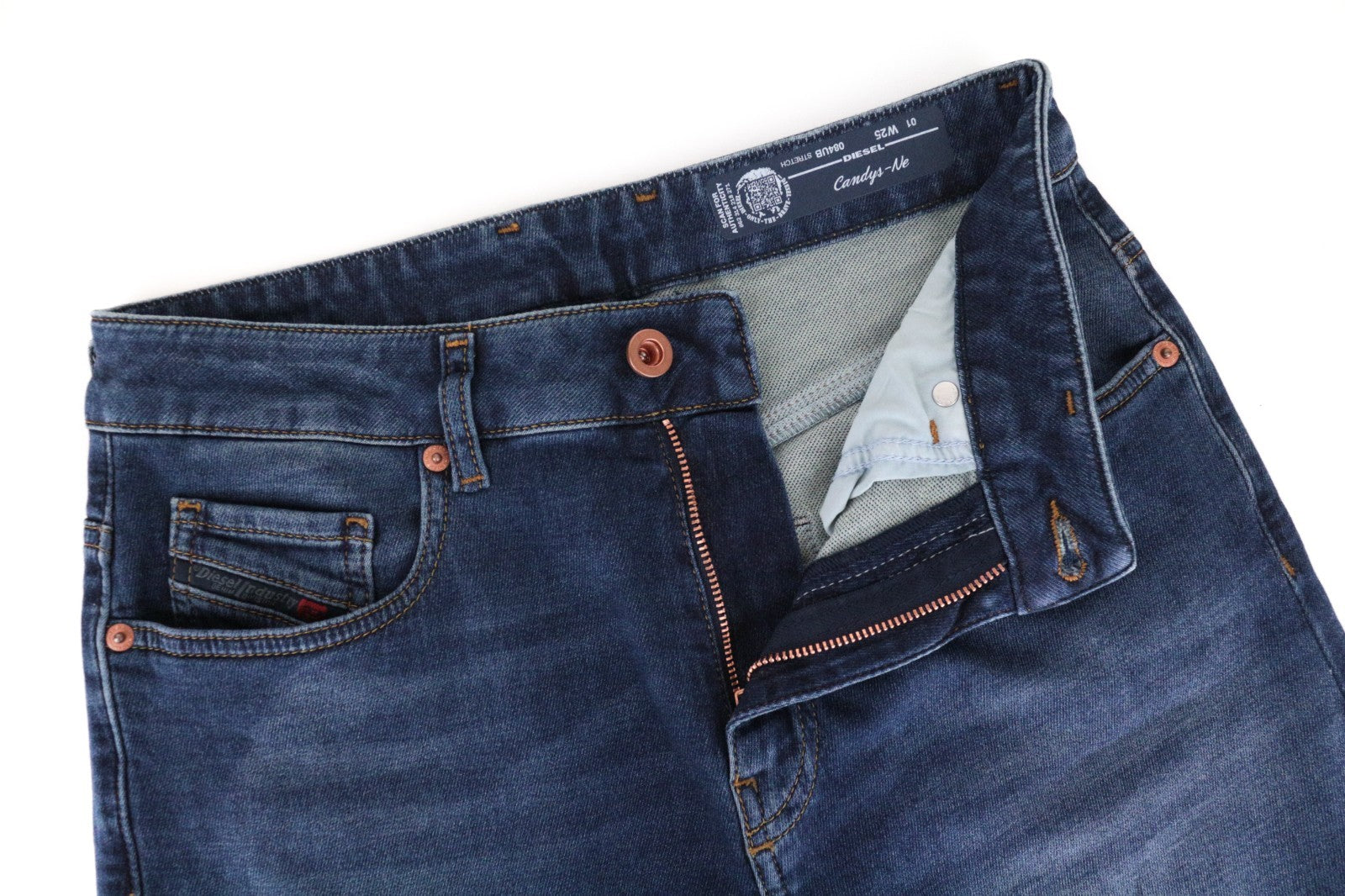 DIESEL Candys-Ne 084UB Women Jeans W25 Sweat Jogg Boyfriend Blue Cotton Stretch