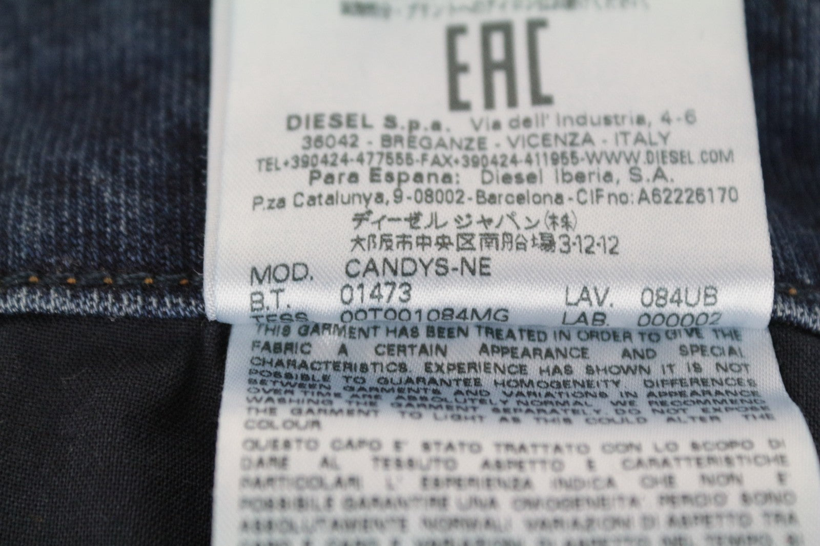 DIESEL Candys-Ne 084UB Women Jeans W25 Sweat Jogg Boyfriend Blue Cotton Stretch