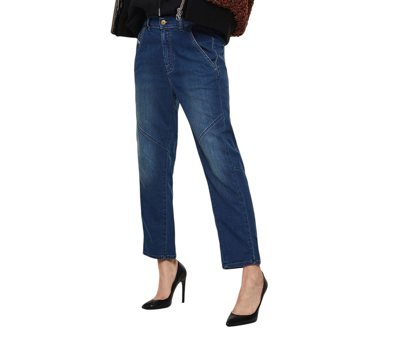 DIESEL D-Rollar-NE 069IT Women Jeans W25 Sweat Jogg Straight Blue Faded Stretch