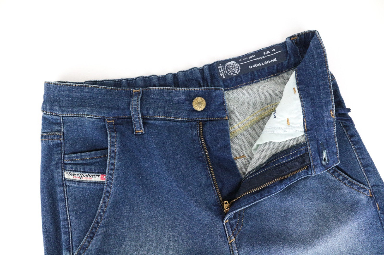 DIESEL D-Rollar-NE 069IT Women Jeans W25 Sweat Jogg Straight Blue Faded Stretch