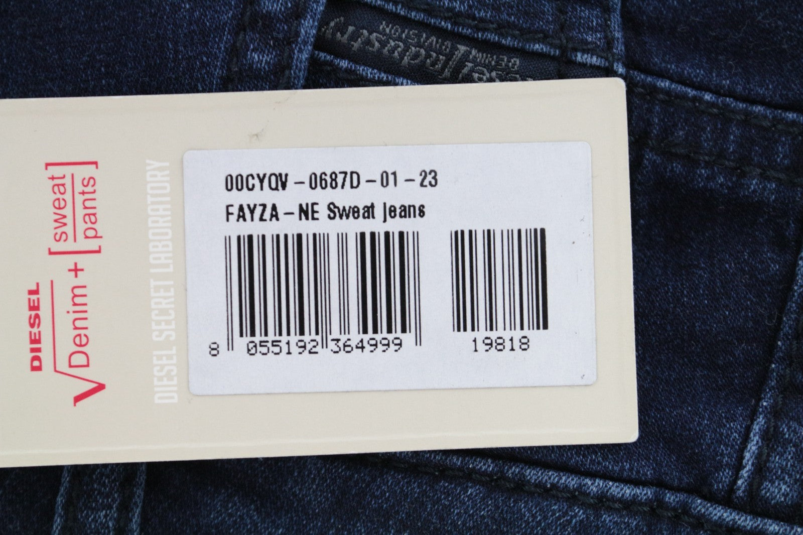 DIESEL Fayza-Ne 0687D Women Jeans W23 Sweat Jogg Boyfriend Blue Cotton Girls