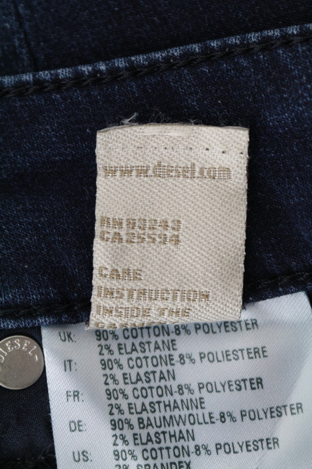 DIESEL Fayza-Ne 0687D Women Jeans W23 Sweat Jogg Boyfriend Blue Cotton Girls