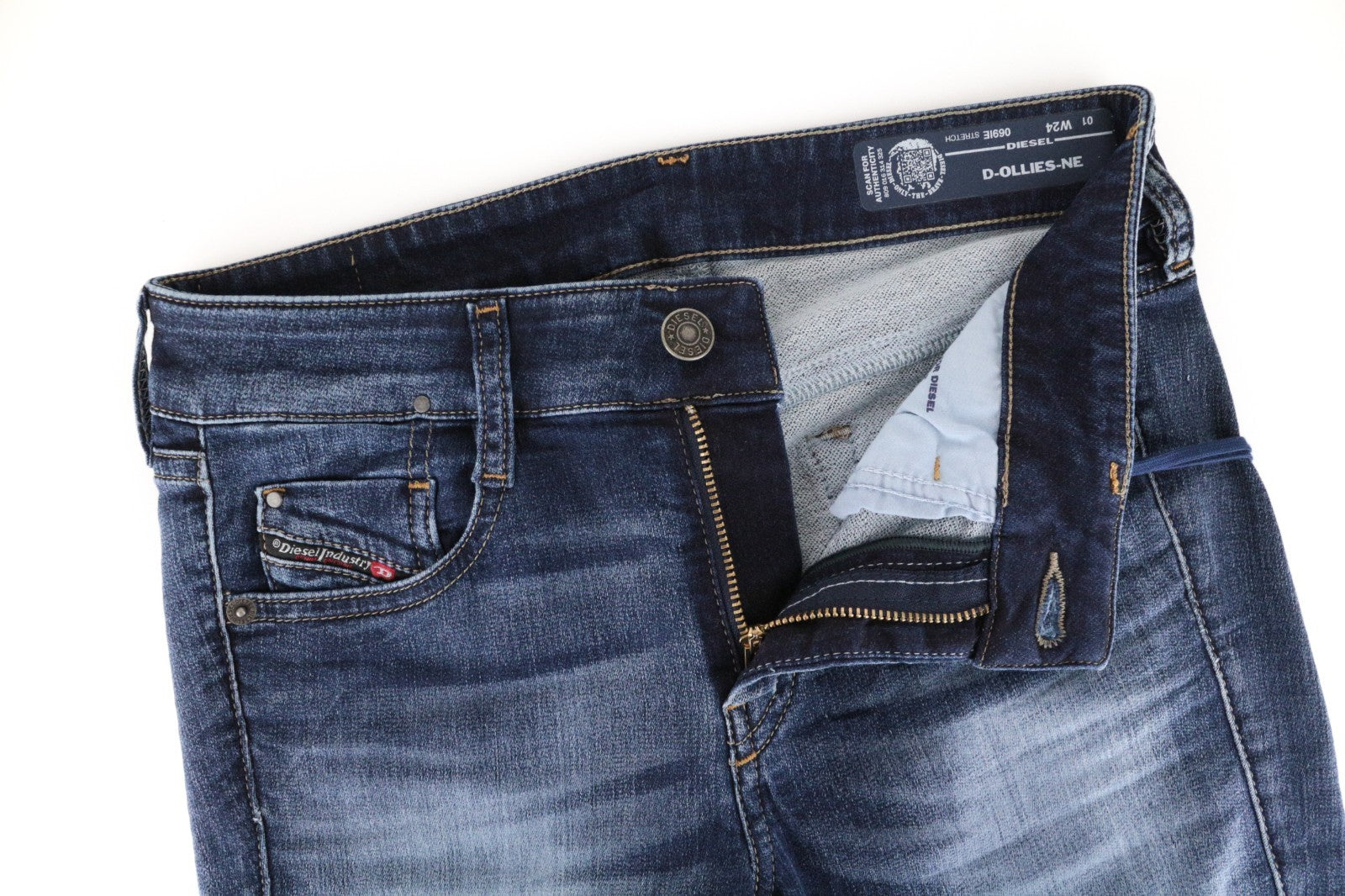 DIESEL D-Ollies-NE 069IE Women Jeans W24 Sweat Jogg Slim Cotton Blue Girls