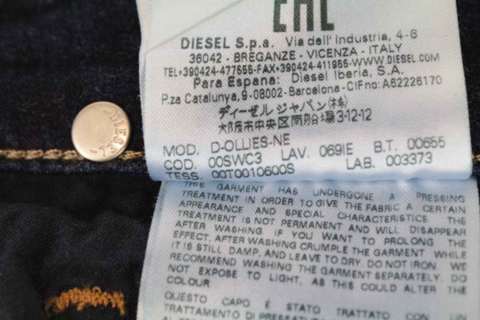 DIESEL D-Ollies-NE 069IE Women Jeans W27 Sweat Jogg Slim Washed Stretch Blue