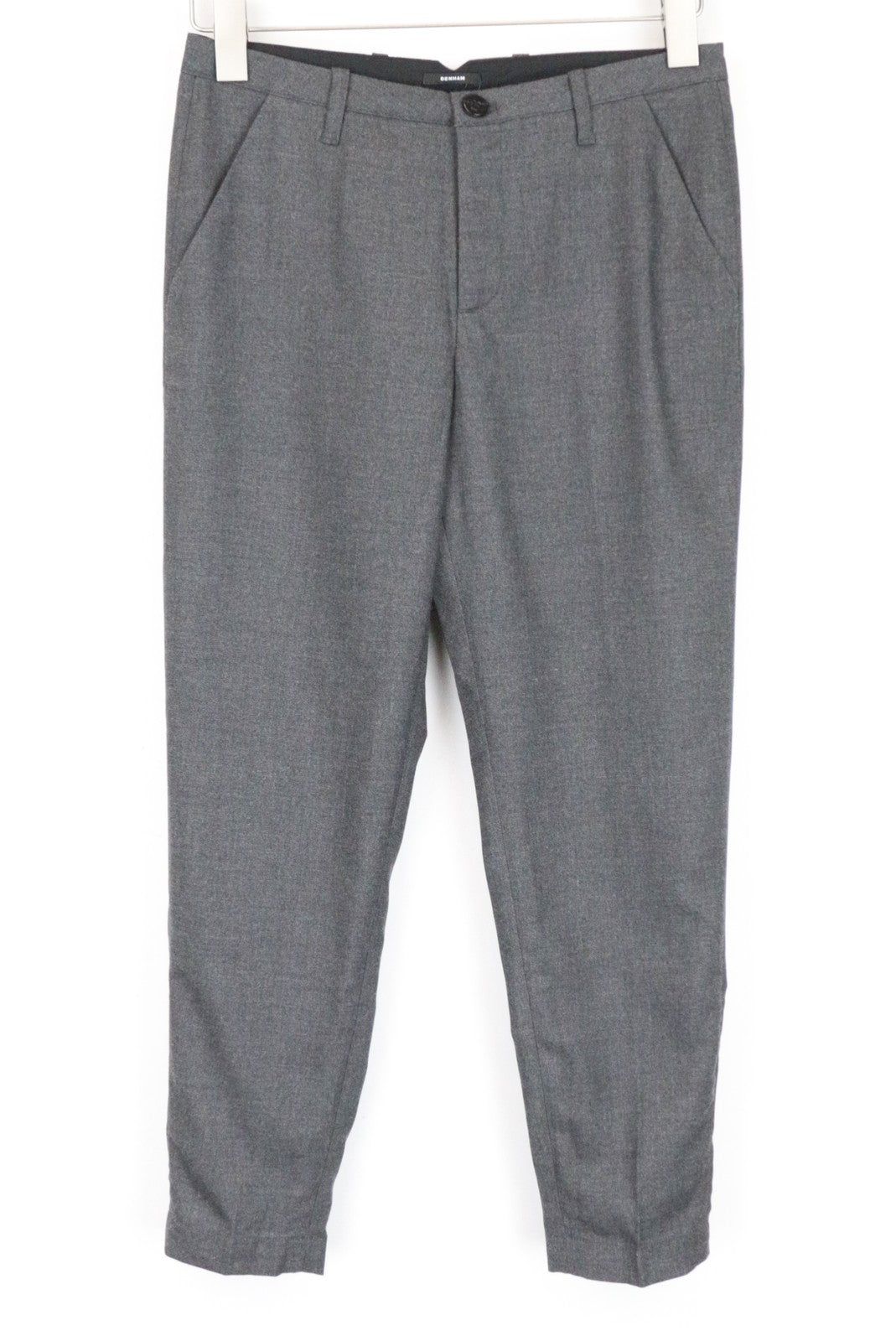DENHAM Ocean Women Trousers XS Grey Pleated Front Classic Formal