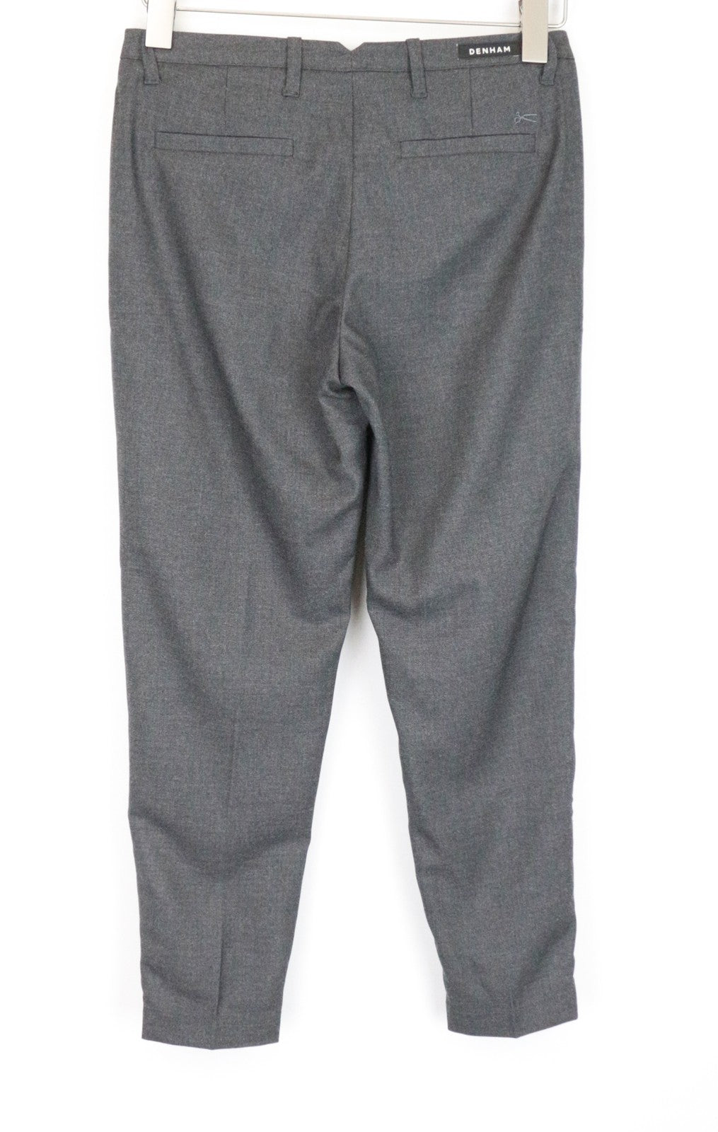 DENHAM Ocean Women Trousers XS Grey Pleated Front Classic Formal