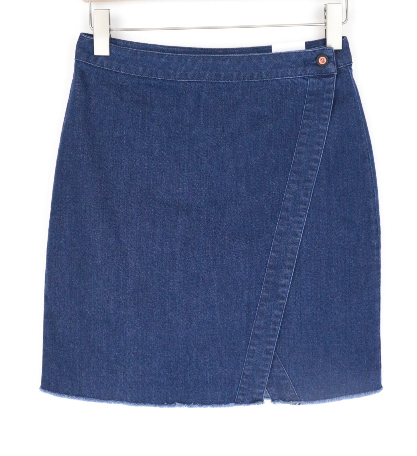 DENHAM Salinas Women Skirt W26 Blue Cotton Blend Stretch Denim Mini Short