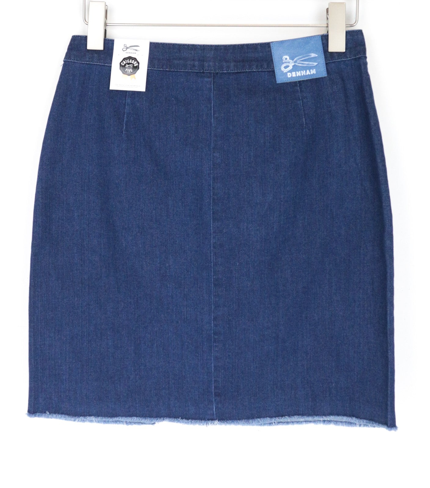 DENHAM Salinas Women Skirt W31 Blue Cotton Blend Stretch Denim Mini