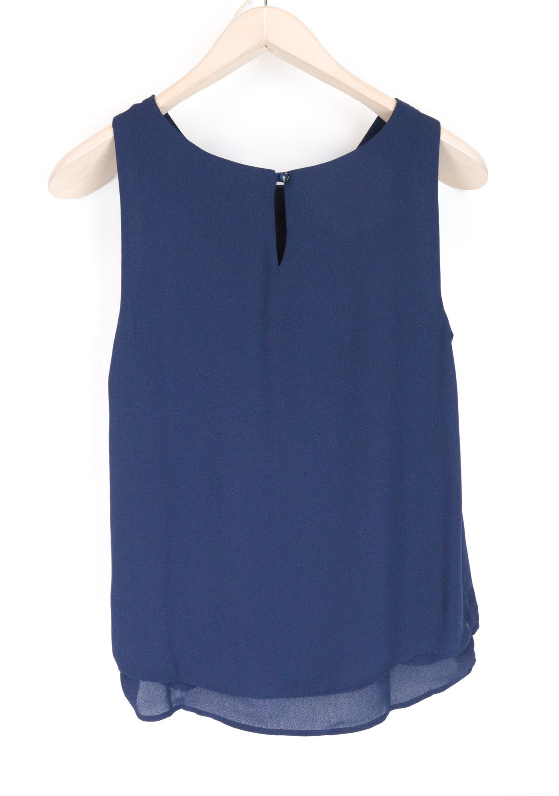 ZALANDO Women Blouse XS Navy Blue Sleeveless Round Neck Lightweight