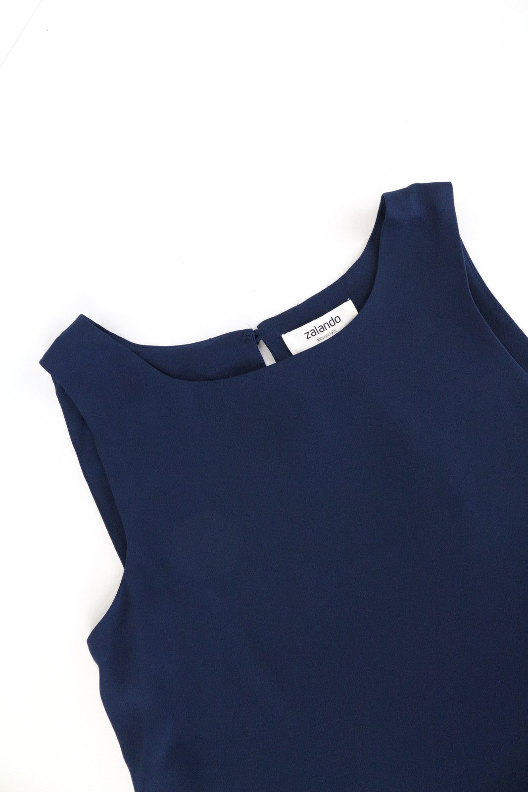 ZALANDO Women Blouse XS Navy Blue Sleeveless Round Neck Lightweight