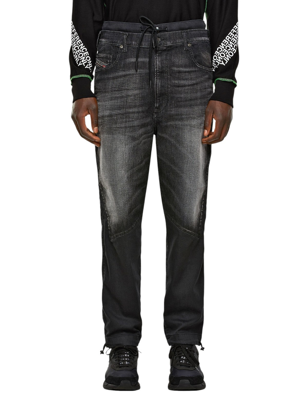 DIESEL D-Skint-RX-NE 069PC Men Jeans W32 Sweat Jogg Baggy Grey Cotton Stretch