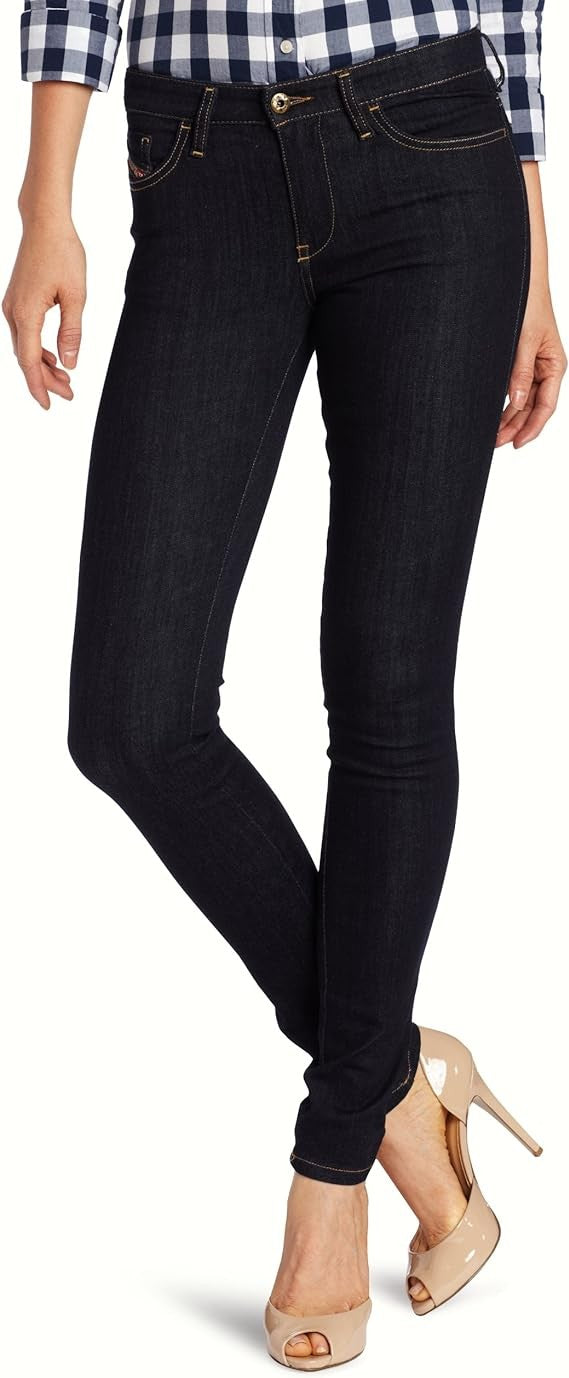 DIESEL Skinzee 0813C Women Jeans W25/L34 Super Slim-Skinny Blue Cotton Stretch