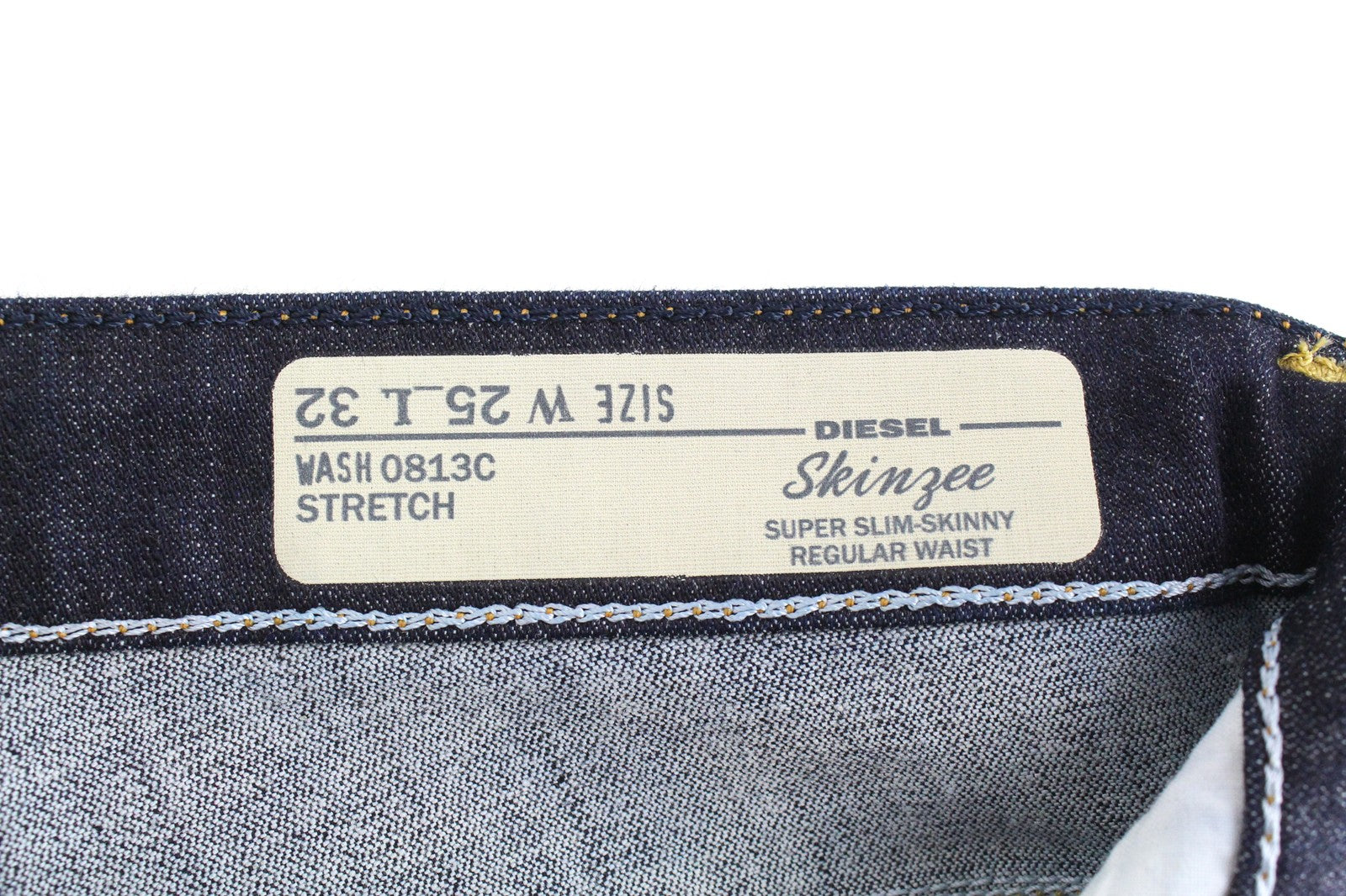 DIESEL Skinzee 0813C Women Jeans W25/L32 Super Slim Skinny Fit Blue Stretch