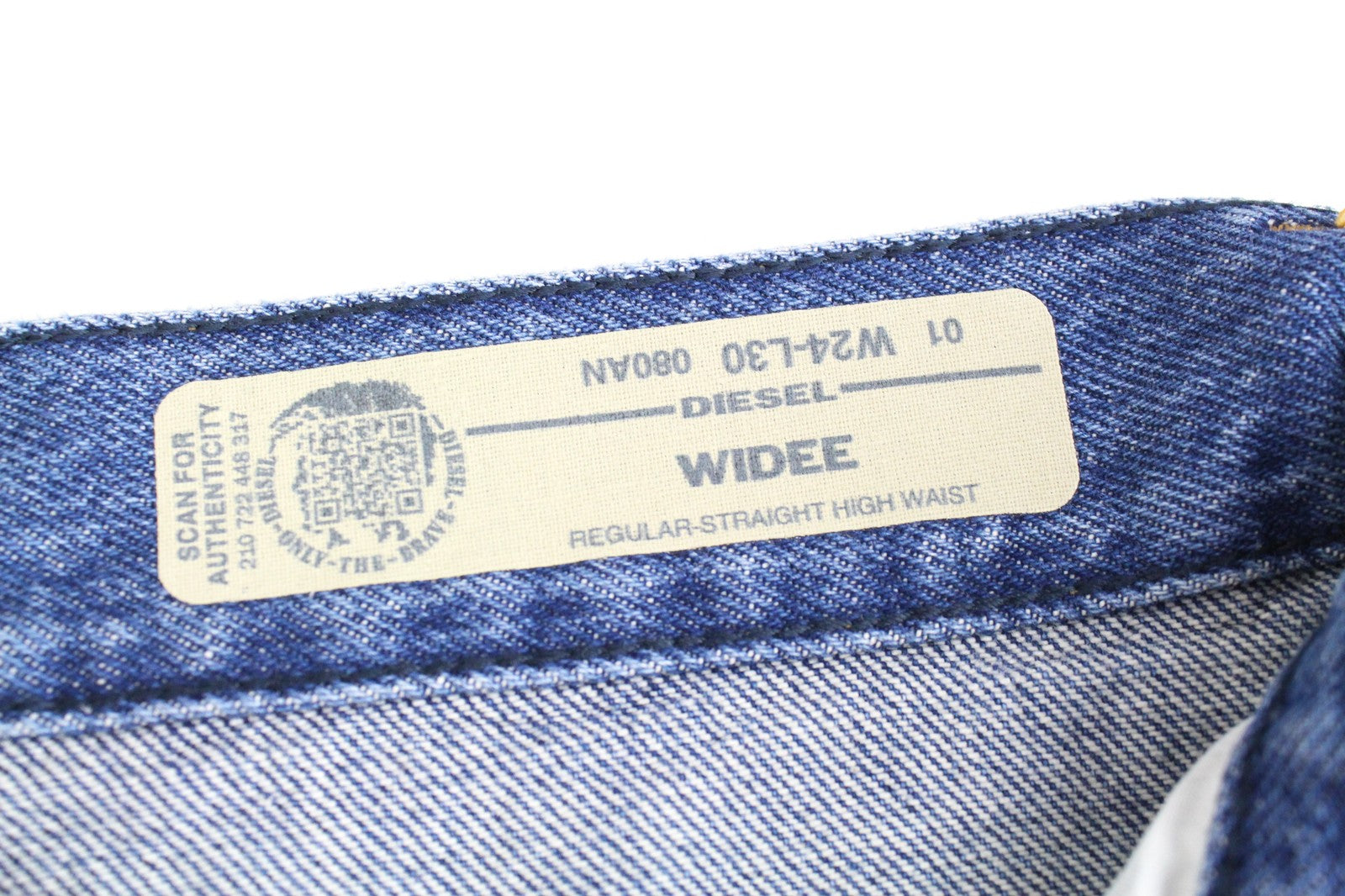 DIESEL Widee 080AN Women Jeans W24/L30 Straight Fit Blue Pure Cotton Girls