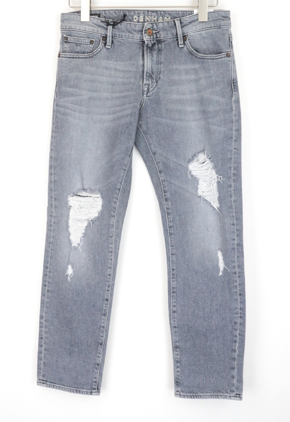 DENHAM Monroe Women Jeans W26 Girlfriend Fit Distressed Blue Cotton Stretch