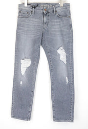 DENHAM Monroe Women Jeans W26 Girlfriend Fit Distressed Blue Cotton Stretch