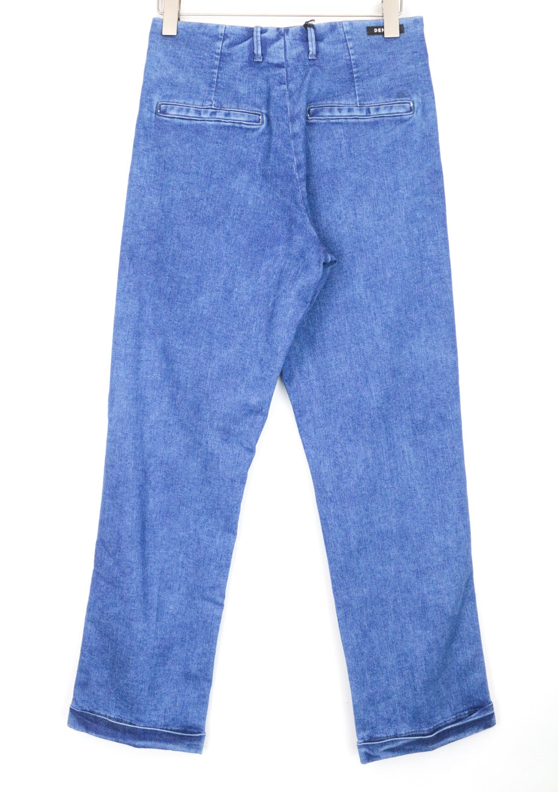 DENHAM Judy Women Jeans W30/L32 Flare Cotton Stretch Blue Pleated Front