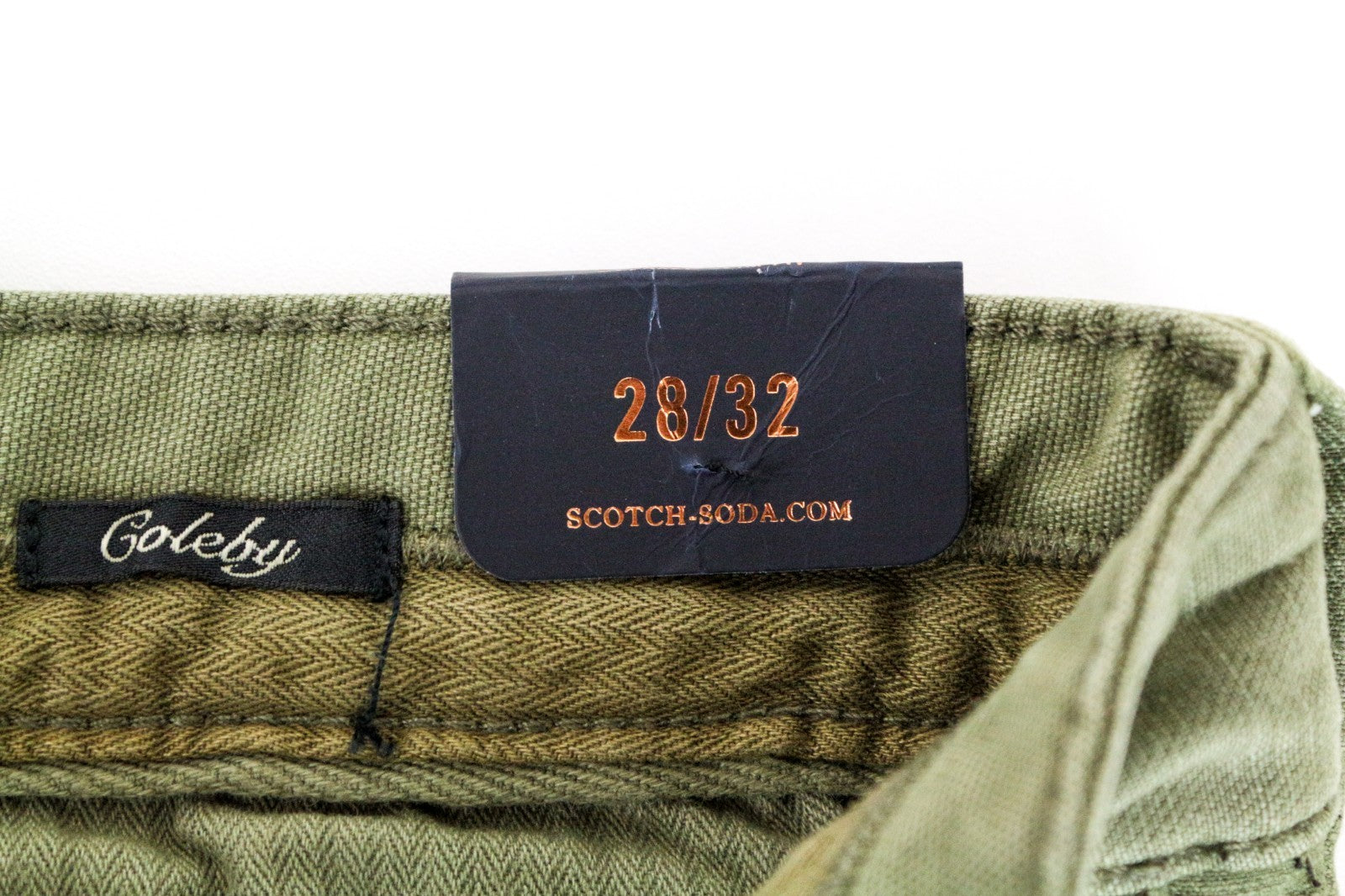 SCOTCH & SODA Goleby Men Trousers W28/L32 Green Cotton Stretch Relaxed Slim