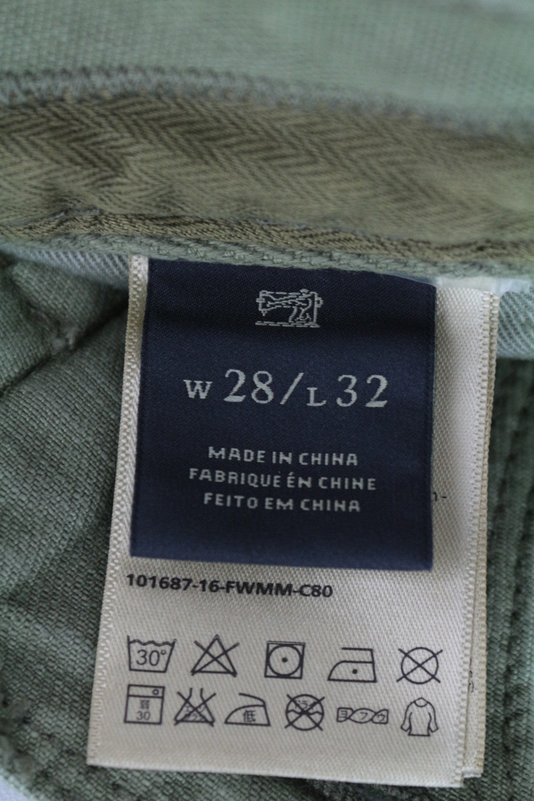 SCOTCH & SODA Goleby Men Trousers W28/L32 Green Cotton Stretch Relaxed Slim