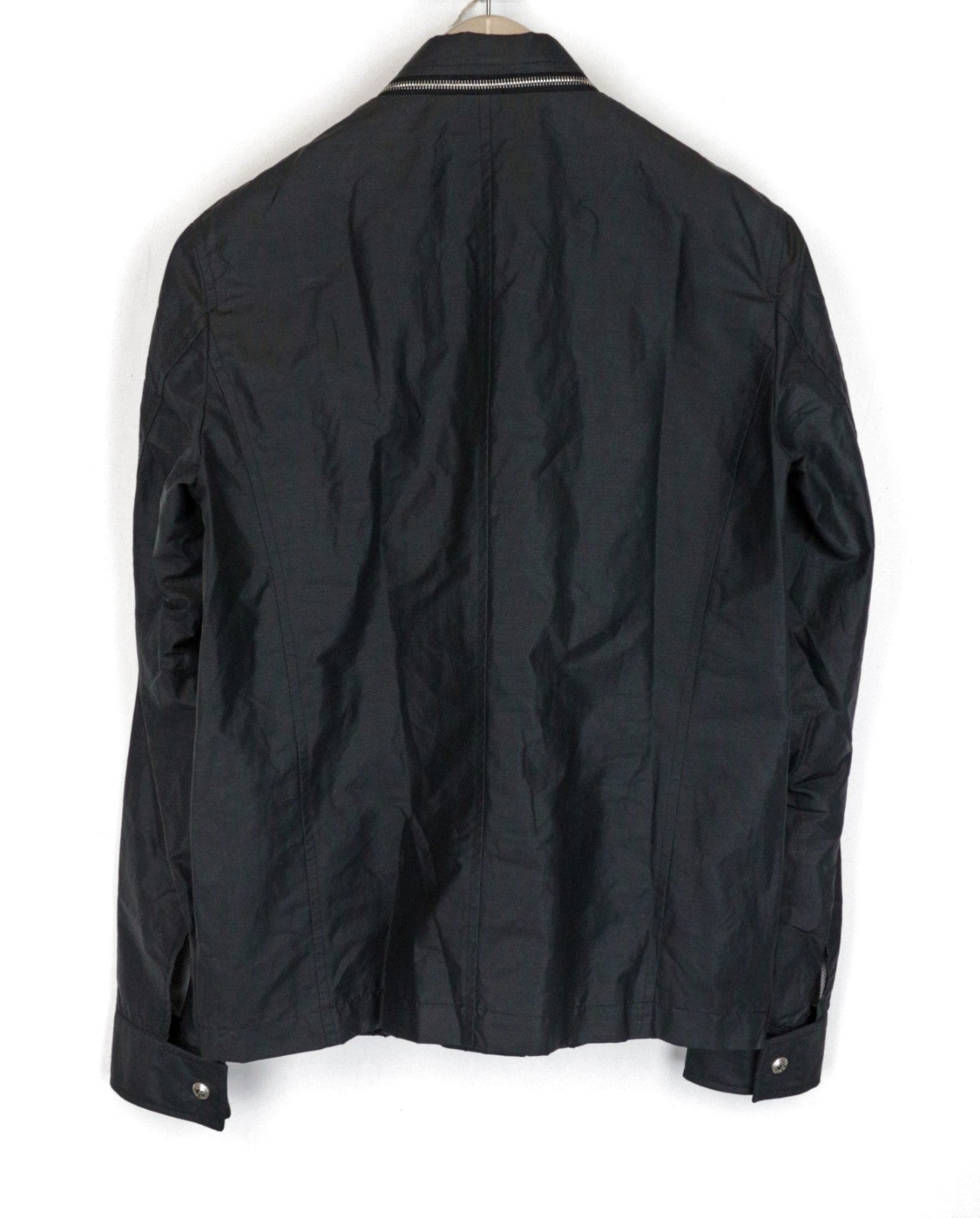 JOHN RICHMOND  Men Jacket 48  M Black Linen Cotton Blend Long Sleeved Zipped
