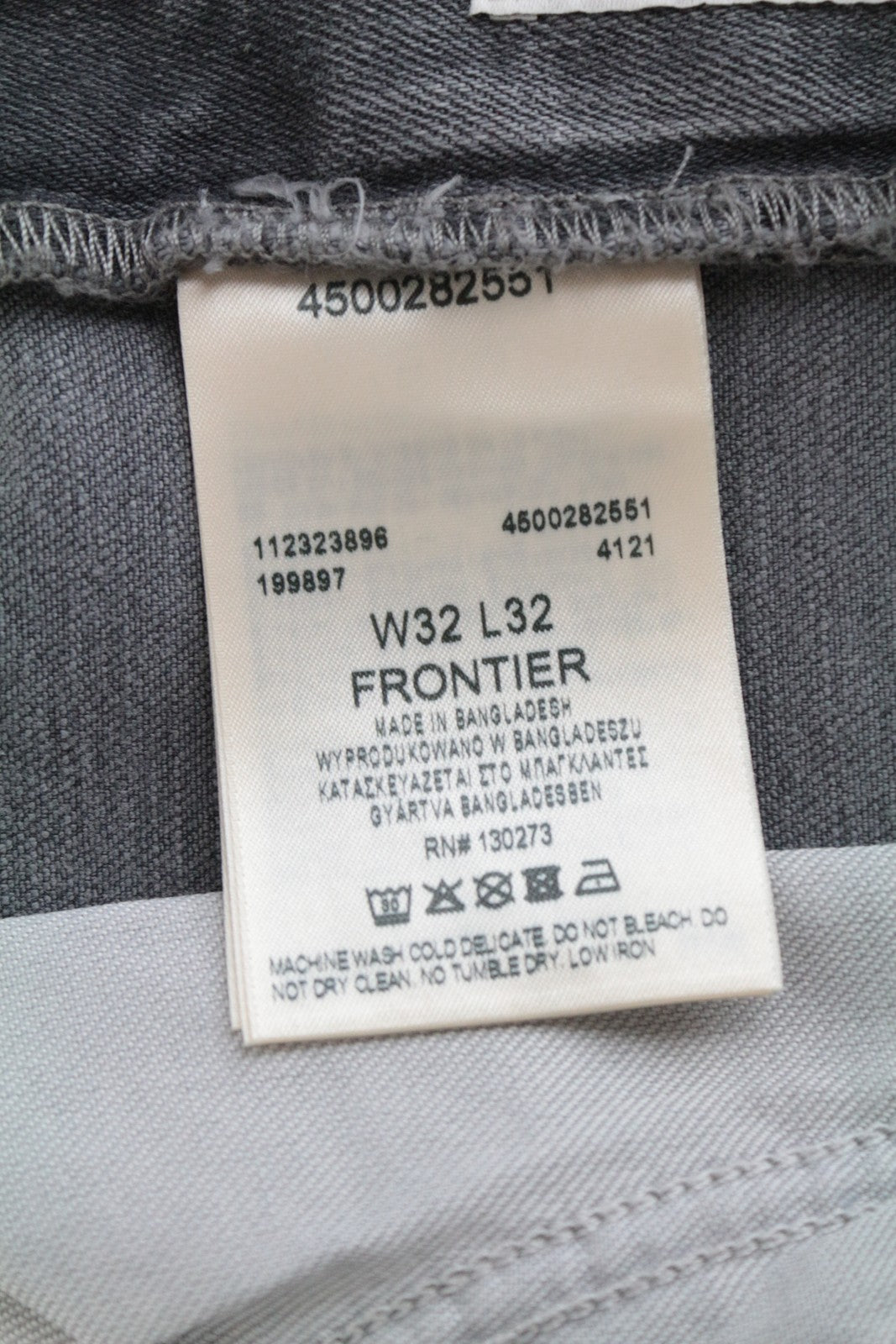 WRANGLER Frontier Men Jeans W32/L32 Relaxed Straight Fit Cotton Stretch Grey
