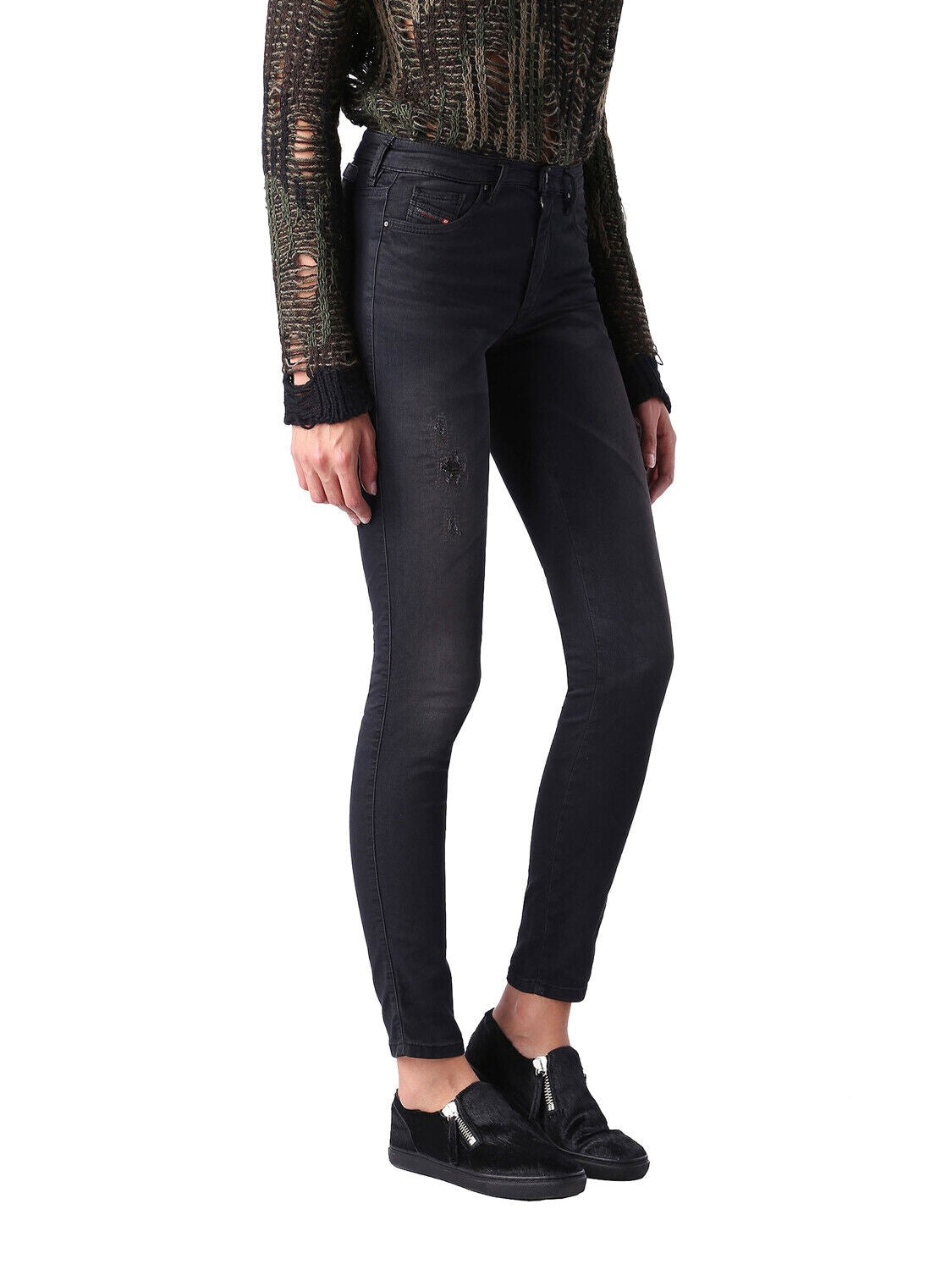 DIESEL Grupee-NE 0669Q Women Jeans W23 Sweat Jogg Super Slim Navy Girls Stretch