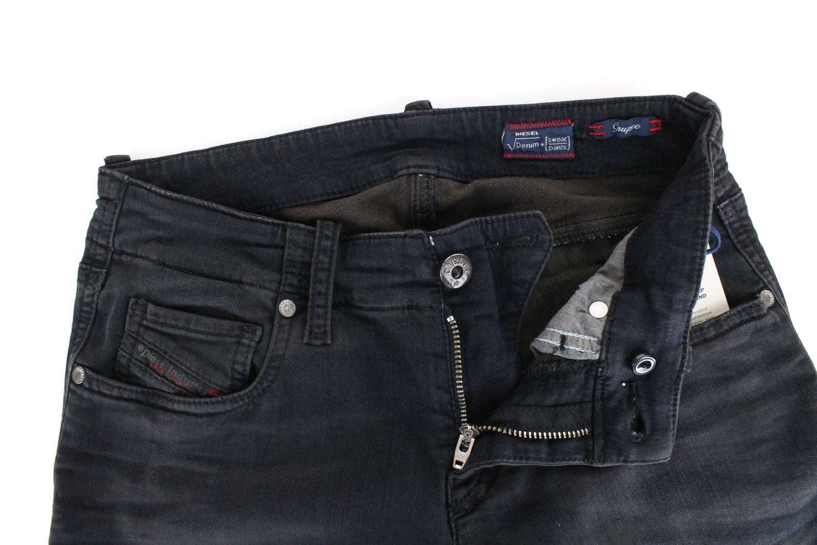 DIESEL Grupee-NE 0669Q Women Jeans W23 Sweat Jogg Super Slim Navy Girls Stretch