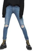 DIESEL Slandy-Low 084UF D.N.A. Women Jeans W30/L34 Distressed Super Skinny Blue