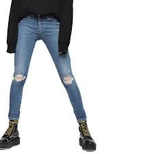 DIESEL Slandy-Low 084UF D.N.A. Women Jeans W31/L34 Aged Look Super Skinny Blue