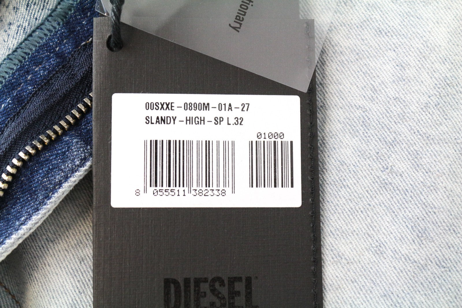 DIESEL Slandy-High-SP 0890M Women Jeans W27/L32 Super Skinny Faded Blue Stretch
