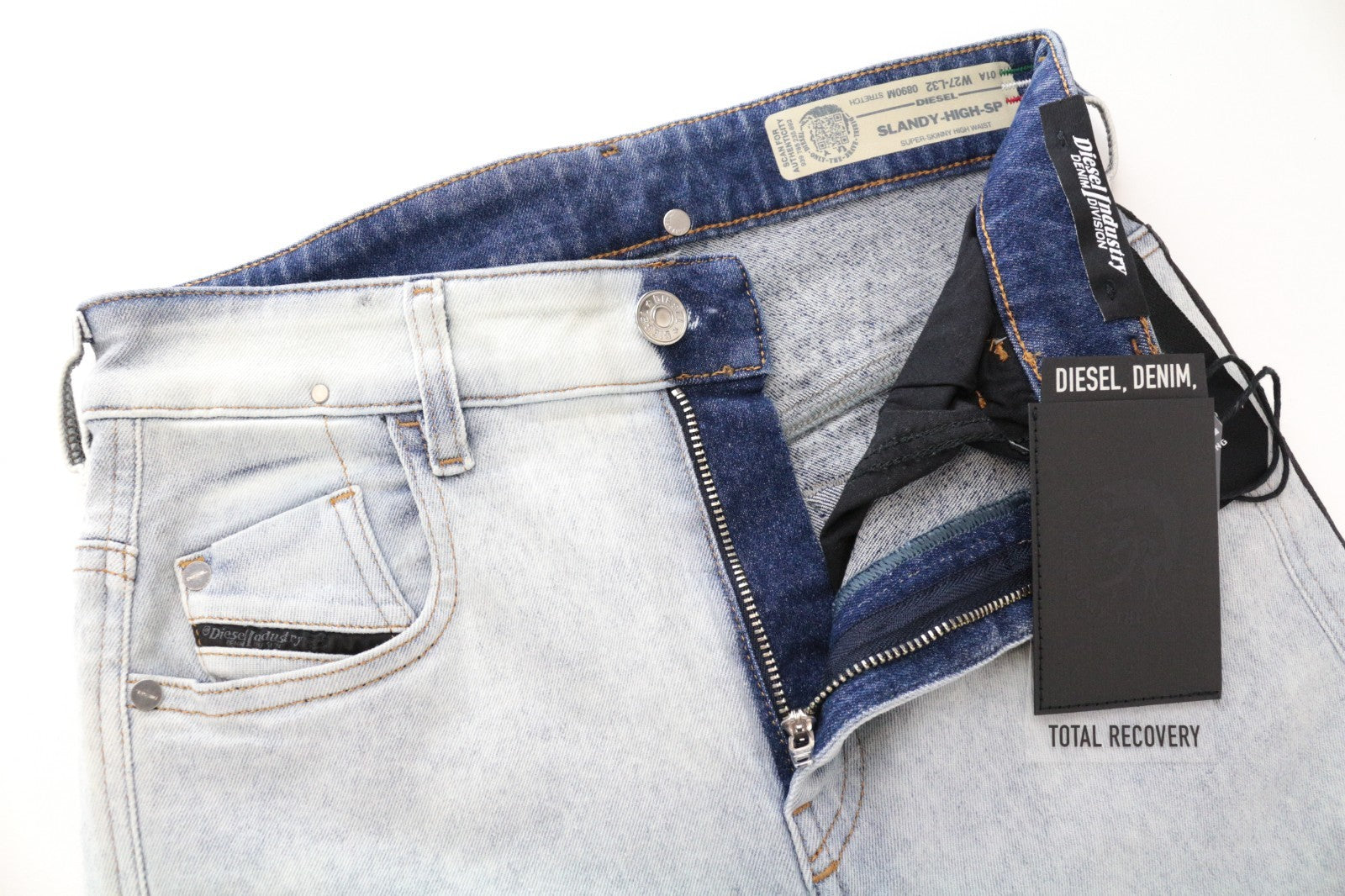 DIESEL Slandy-High-SP 0890M Women Jeans W27/L32 Super Skinny Faded Blue Stretch