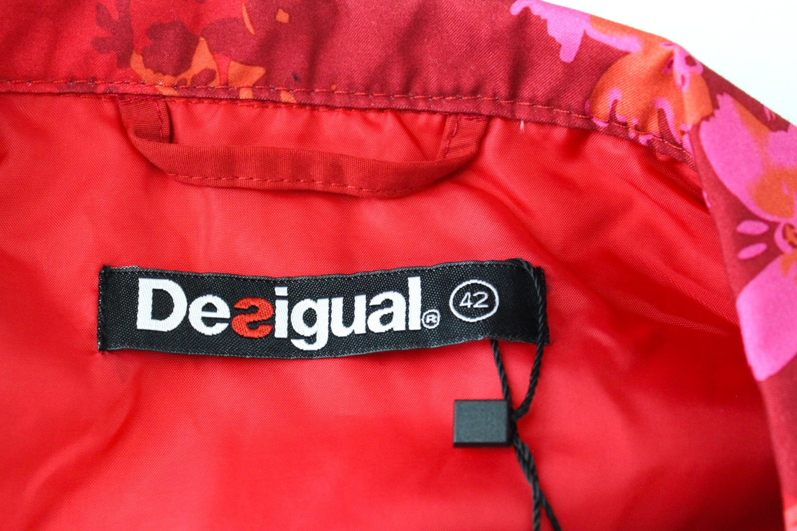 DESIGUAL Chaq Delphine Women Jacket 42 Mid-Length Lined Flower Patterned