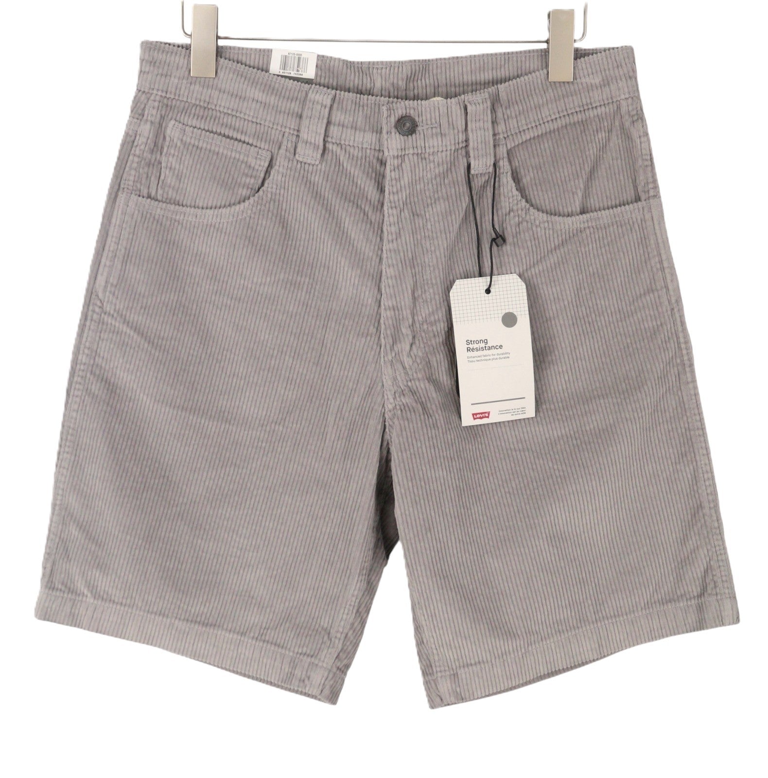 LEVI'S Drop In Men Shorts W32 Silver Fox Grey Corduroy Strong Resistance