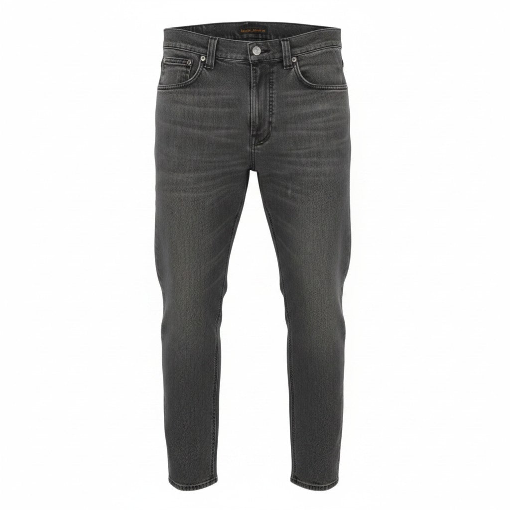NUDIE JEANS Lean Dean Mono Grey Men Jeans W30/L28 Grey Faded Slim Tapered