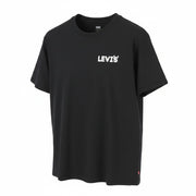 LEVI'S Relaxed Men T-Shirt L Black Tricot Cotton Crew Neck Short Sleeve