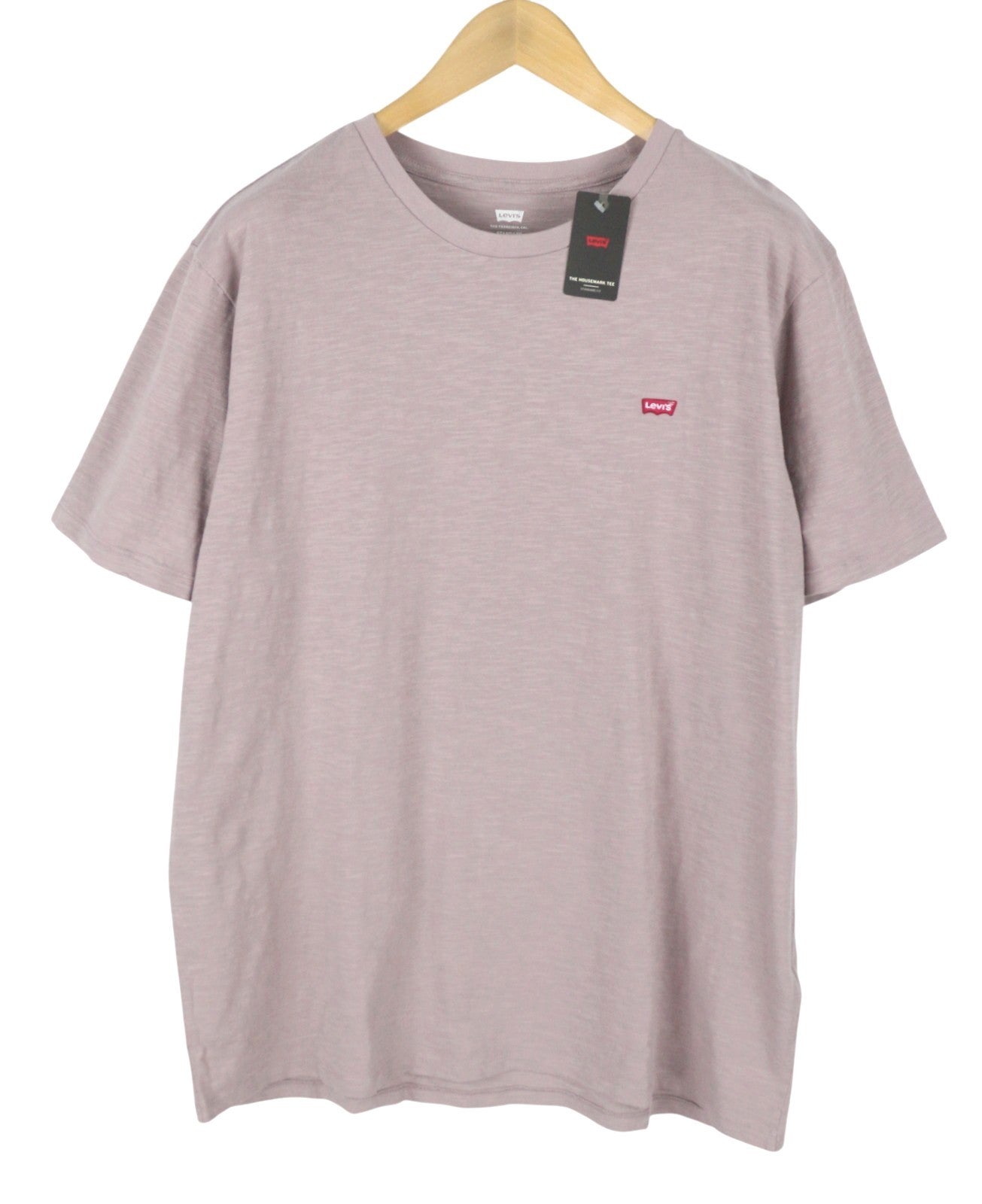 LEVI'S Standard Men T-Shirt 2XL Purple Melange Tricot Cotton Crew Short Sleeve