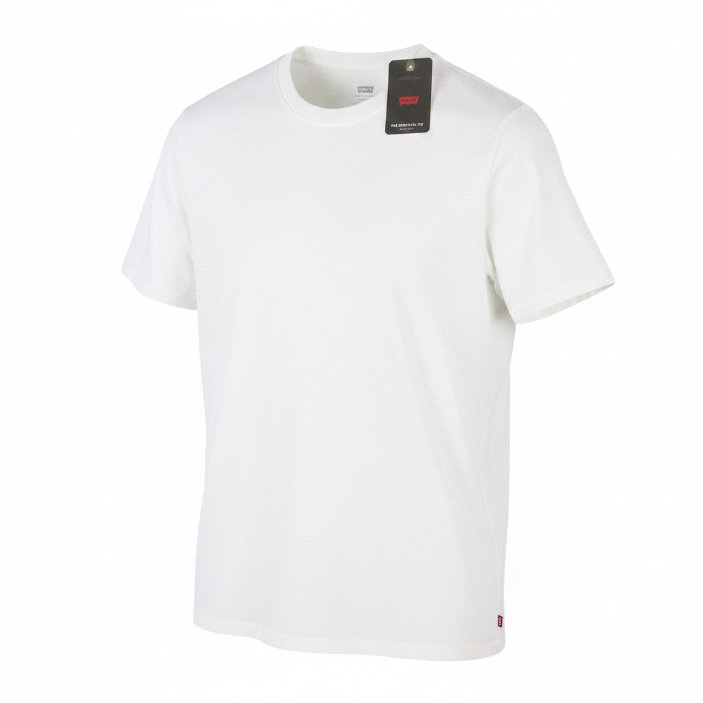 LEVI'S Relaxed Men T-Shirt S White Cotton Tricot Crew Short Sleeved
